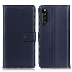 Funda de Cuero Cartera con Soporte Carcasa A08D para Sony Xperia 10 III SO-52B Azul