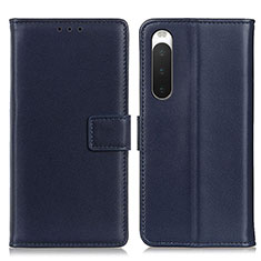 Funda de Cuero Cartera con Soporte Carcasa A08D para Sony Xperia 10 IV SO-52C Azul