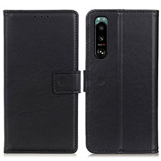 Funda de Cuero Cartera con Soporte Carcasa A08D para Sony Xperia 5 III Negro