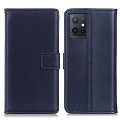 Funda de Cuero Cartera con Soporte Carcasa A08D para Vivo Y30 5G Azul