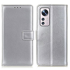 Funda de Cuero Cartera con Soporte Carcasa A08D para Xiaomi Mi 12S 5G Plata