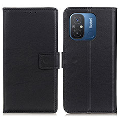 Funda de Cuero Cartera con Soporte Carcasa A08D para Xiaomi Poco C55 Negro