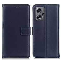 Funda de Cuero Cartera con Soporte Carcasa A08D para Xiaomi Poco F5 5G Azul