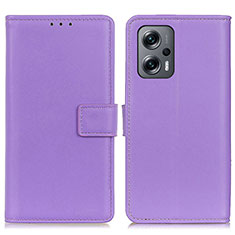 Funda de Cuero Cartera con Soporte Carcasa A08D para Xiaomi Poco F5 5G Morado