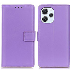 Funda de Cuero Cartera con Soporte Carcasa A08D para Xiaomi Redmi 12 4G Morado