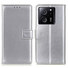 Funda de Cuero Cartera con Soporte Carcasa A08D para Xiaomi Redmi K60 Ultra 5G Plata