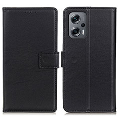 Funda de Cuero Cartera con Soporte Carcasa A08D para Xiaomi Redmi Note 12 Turbo 5G Negro