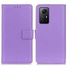 Funda de Cuero Cartera con Soporte Carcasa A08D para Xiaomi Redmi Note 12S Morado