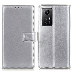 Funda de Cuero Cartera con Soporte Carcasa A08D para Xiaomi Redmi Note 12S Plata