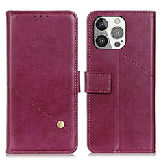 Funda de Cuero Cartera con Soporte Carcasa A09 para Apple iPhone 13 Pro Morado