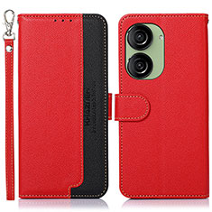 Funda de Cuero Cartera con Soporte Carcasa A09D para Asus ZenFone 10 Rojo