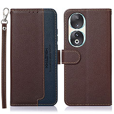 Funda de Cuero Cartera con Soporte Carcasa A09D para Huawei Honor 90 5G Marron