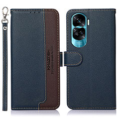 Funda de Cuero Cartera con Soporte Carcasa A09D para Huawei Honor 90 Lite 5G Azul