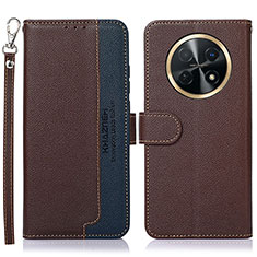 Funda de Cuero Cartera con Soporte Carcasa A09D para Huawei Nova Y91 Marron