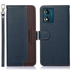 Funda de Cuero Cartera con Soporte Carcasa A09D para Motorola Moto E13 Azul