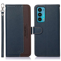 Funda de Cuero Cartera con Soporte Carcasa A09D para Motorola Moto Edge 20 5G Azul