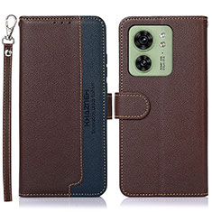 Funda de Cuero Cartera con Soporte Carcasa A09D para Motorola Moto Edge (2023) 5G Marron