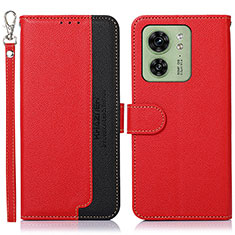 Funda de Cuero Cartera con Soporte Carcasa A09D para Motorola Moto Edge (2023) 5G Rojo