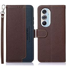 Funda de Cuero Cartera con Soporte Carcasa A09D para Motorola Moto Edge 30 Pro 5G Marron