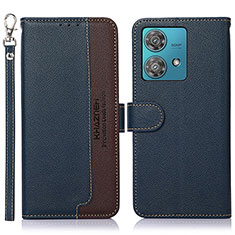 Funda de Cuero Cartera con Soporte Carcasa A09D para Motorola Moto Edge 40 Neo 5G Azul