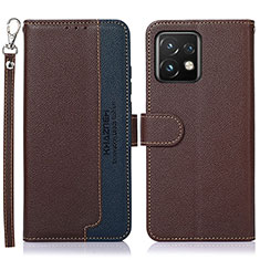 Funda de Cuero Cartera con Soporte Carcasa A09D para Motorola Moto Edge 40 Pro 5G Marron