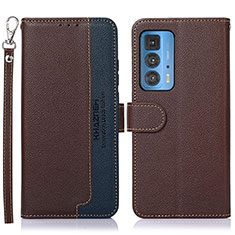 Funda de Cuero Cartera con Soporte Carcasa A09D para Motorola Moto Edge S Pro 5G Marron