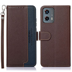 Funda de Cuero Cartera con Soporte Carcasa A09D para Motorola Moto G 5G (2023) Marron