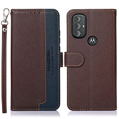 Funda de Cuero Cartera con Soporte Carcasa A09D para Motorola Moto G Play (2023) Marron