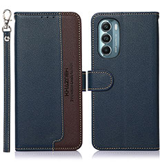 Funda de Cuero Cartera con Soporte Carcasa A09D para Motorola Moto G Stylus (2022) 4G Azul