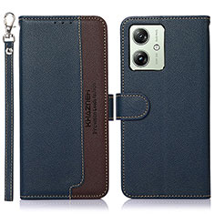 Funda de Cuero Cartera con Soporte Carcasa A09D para Motorola Moto G54 5G Azul