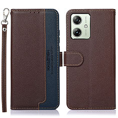 Funda de Cuero Cartera con Soporte Carcasa A09D para Motorola Moto G54 5G Marron