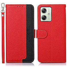 Funda de Cuero Cartera con Soporte Carcasa A09D para Motorola Moto G54 5G Rojo