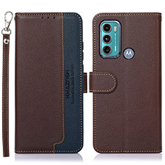 Funda de Cuero Cartera con Soporte Carcasa A09D para Motorola Moto G60 Marron