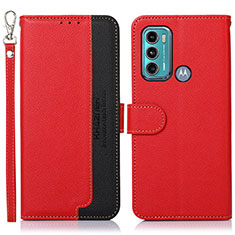 Funda de Cuero Cartera con Soporte Carcasa A09D para Motorola Moto G60 Rojo