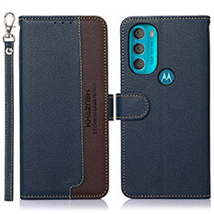 Funda de Cuero Cartera con Soporte Carcasa A09D para Motorola Moto G71 5G Azul