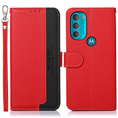 Funda de Cuero Cartera con Soporte Carcasa A09D para Motorola Moto G71 5G Rojo