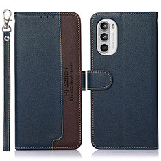 Funda de Cuero Cartera con Soporte Carcasa A09D para Motorola Moto G71s 5G Azul