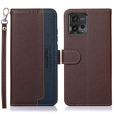 Funda de Cuero Cartera con Soporte Carcasa A09D para Motorola Moto G72 Marron