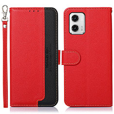 Funda de Cuero Cartera con Soporte Carcasa A09D para Motorola Moto G73 5G Rojo