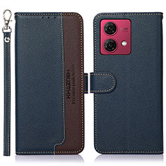 Funda de Cuero Cartera con Soporte Carcasa A09D para Motorola Moto G84 5G Azul