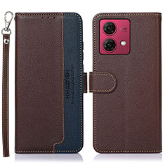 Funda de Cuero Cartera con Soporte Carcasa A09D para Motorola Moto G84 5G Marron