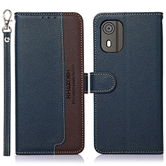 Funda de Cuero Cartera con Soporte Carcasa A09D para Nokia C02 Azul