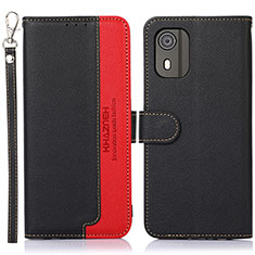 Funda de Cuero Cartera con Soporte Carcasa A09D para Nokia C02 Negro