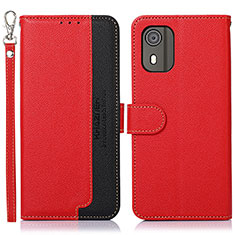 Funda de Cuero Cartera con Soporte Carcasa A09D para Nokia C02 Rojo