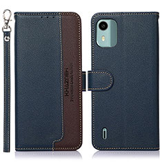 Funda de Cuero Cartera con Soporte Carcasa A09D para Nokia C12 Azul