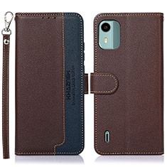 Funda de Cuero Cartera con Soporte Carcasa A09D para Nokia C12 Plus Marron