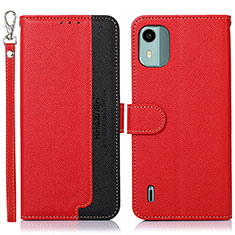 Funda de Cuero Cartera con Soporte Carcasa A09D para Nokia C12 Pro Rojo