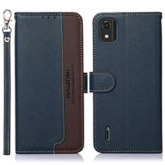 Funda de Cuero Cartera con Soporte Carcasa A09D para Nokia C2 2nd Edition Azul