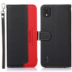 Funda de Cuero Cartera con Soporte Carcasa A09D para Nokia C2 2nd Edition Negro