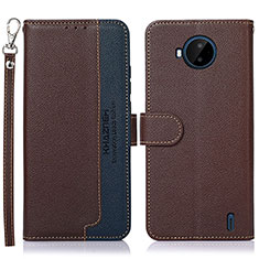 Funda de Cuero Cartera con Soporte Carcasa A09D para Nokia C20 Plus Marron